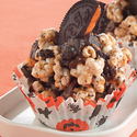 Cookies 'N Cream Jack-o'-Lantern Popcorn Balls